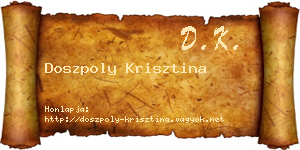 Doszpoly Krisztina névjegykártya