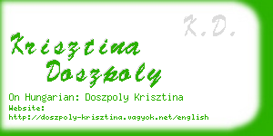 krisztina doszpoly business card